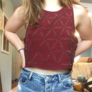Hollister beaded crop top